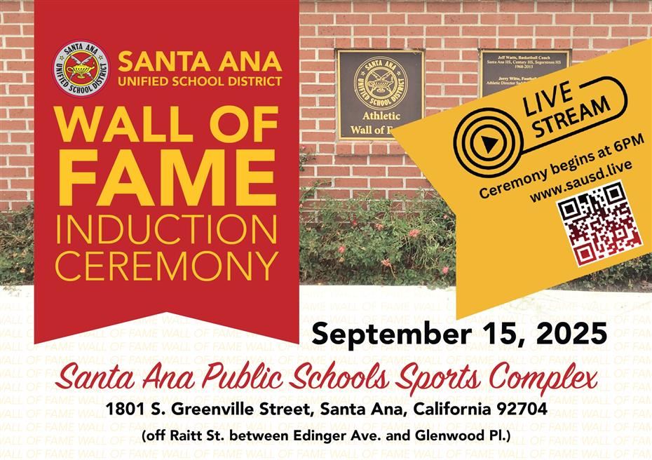  SAUSD To Hold Wall of Fame Induction Ceremony Sept. 15, 2025